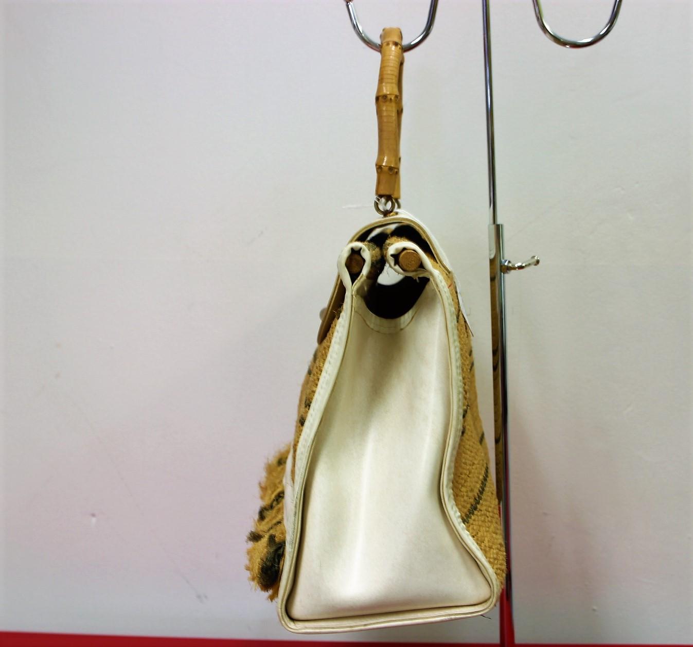 Sac vintage 1960’s en corde et anse bambou – Image 3