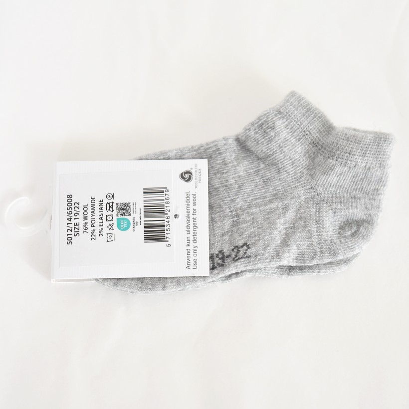 Chaussettes basses en laine mérinos – gris Joha</a> – Image 2