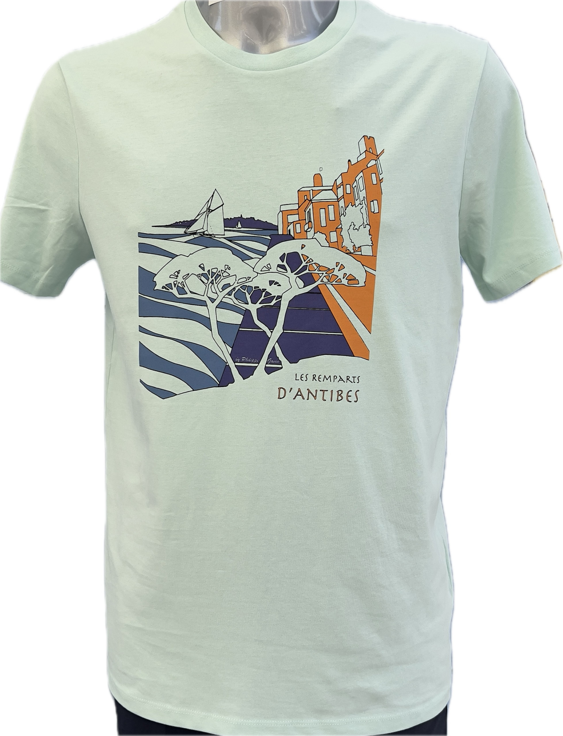 Tee-Shirt « Les remparts d’Antibes » by Philippe GAVIN Green – Image 2