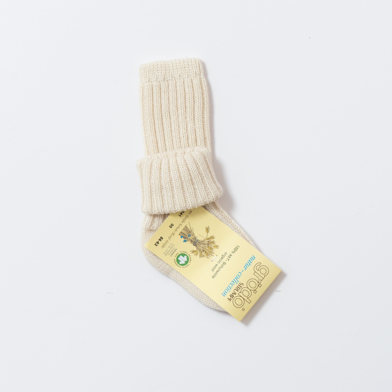 Chaussettes hautes et épaisses bébé en laine mérinos bio – naturel Grödo – Image 3