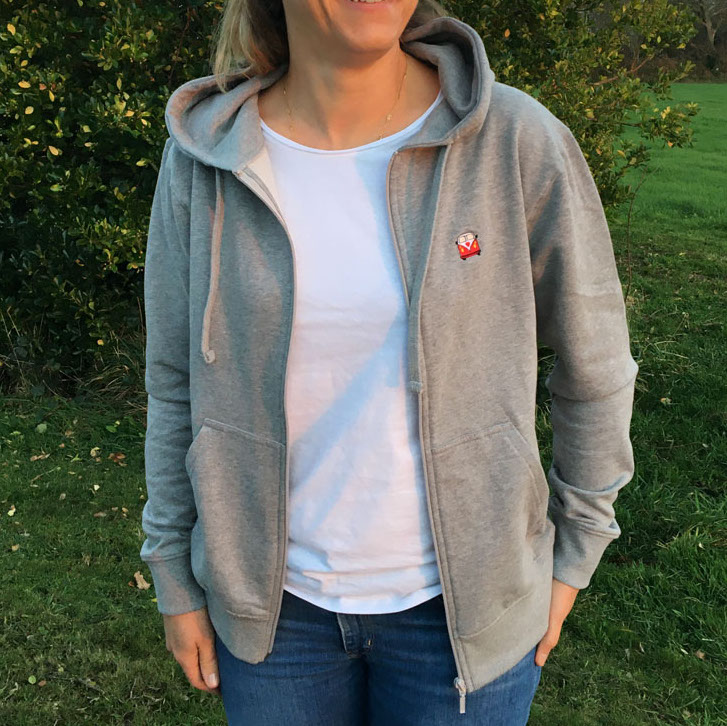 Sweat bio zip à capuche combi femme