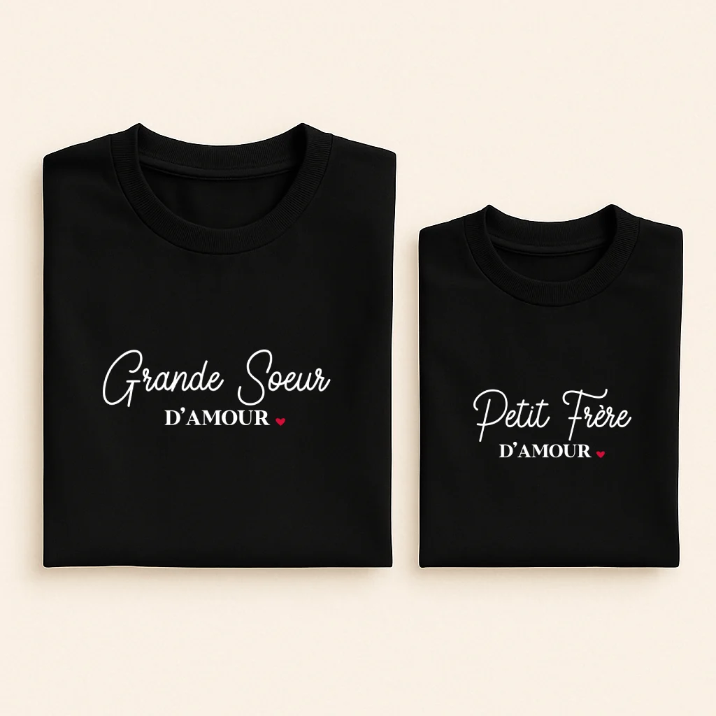 T-shirt Grande Soeur Petit Frère d’Amour – Image 2