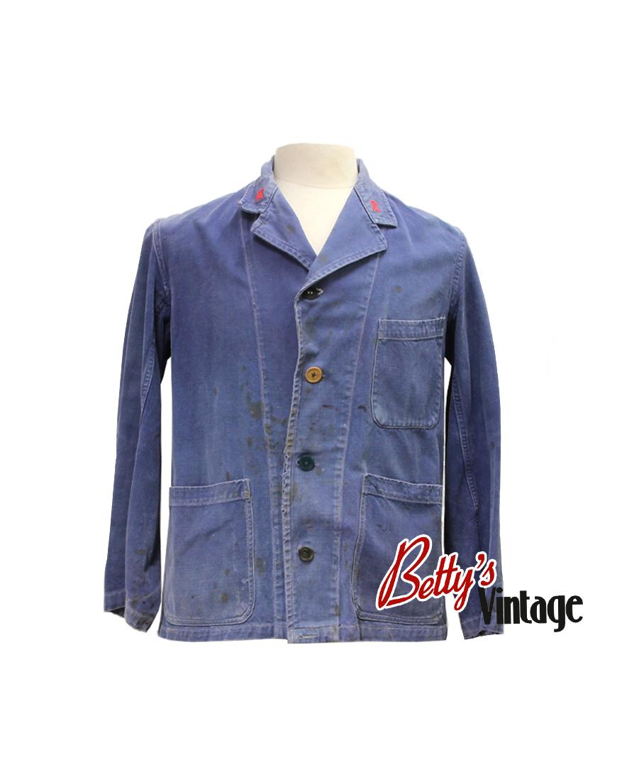Veste bleu travail vintage 1960’s