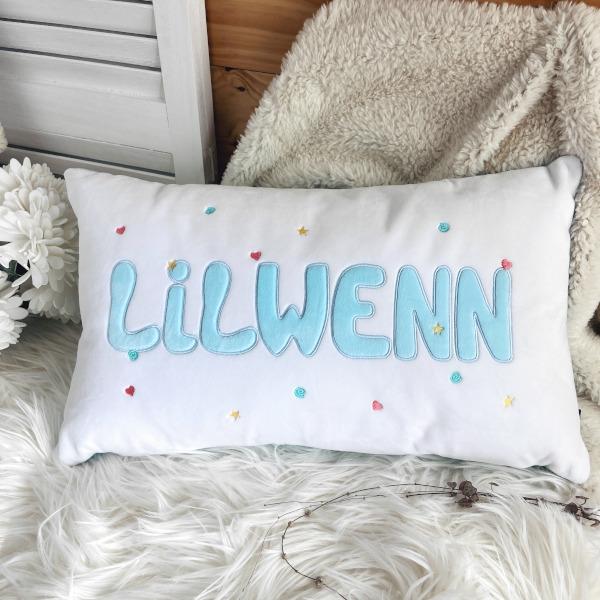 Housse de coussin prénom appliqué – Image 5