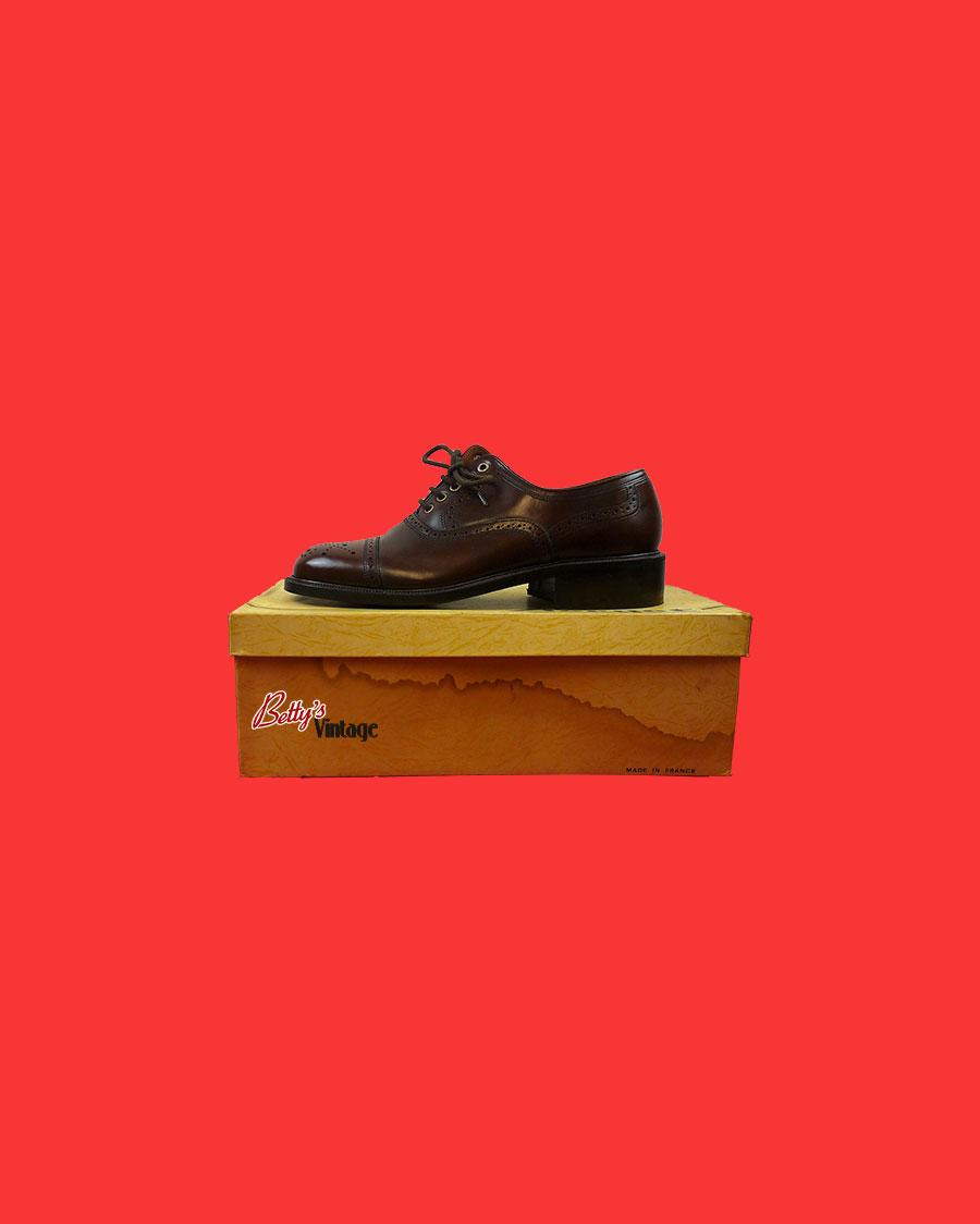 Chaussure derby marron 1960’s Clerget made in France – Image 3