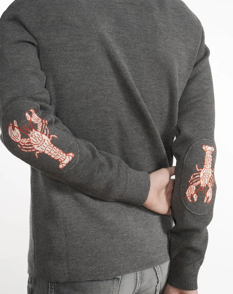 Pull Marin Homme Homard Gris