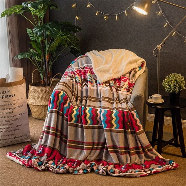 Plaid Cachemire & Laine Multicolore